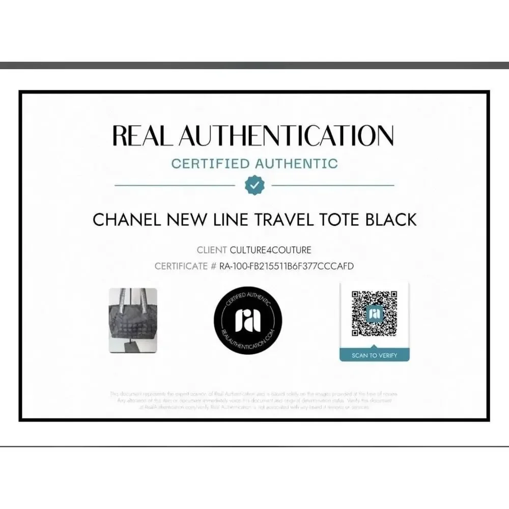 Chanel New Travel Line Tote Black Jacquard CC Shoulder Bag
